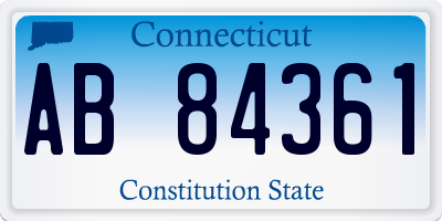 CT license plate AB84361
