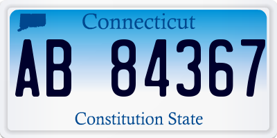 CT license plate AB84367