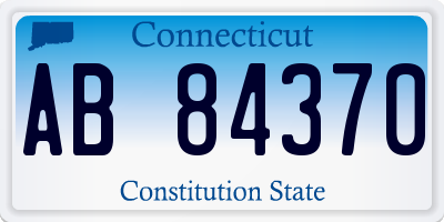 CT license plate AB84370