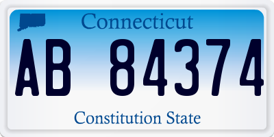 CT license plate AB84374