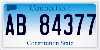 CT license plate AB84377