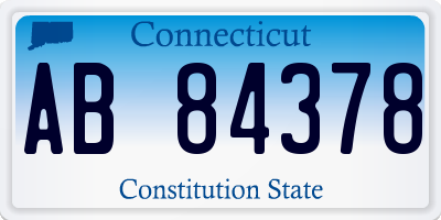 CT license plate AB84378