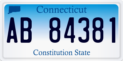 CT license plate AB84381