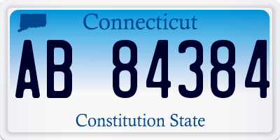 CT license plate AB84384