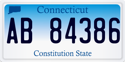 CT license plate AB84386