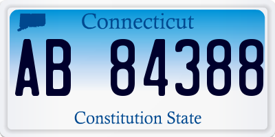 CT license plate AB84388