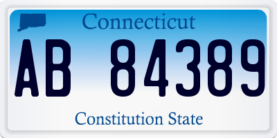 CT license plate AB84389