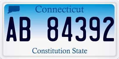 CT license plate AB84392