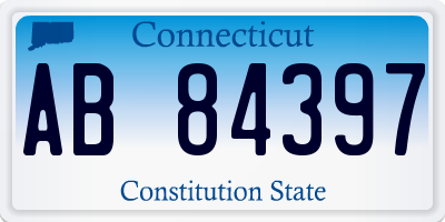 CT license plate AB84397