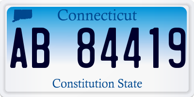 CT license plate AB84419