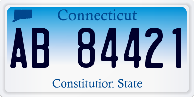 CT license plate AB84421