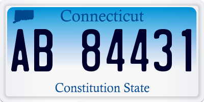 CT license plate AB84431