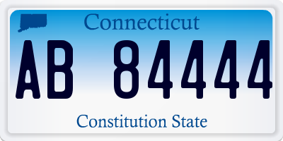 CT license plate AB84444