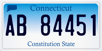 CT license plate AB84451