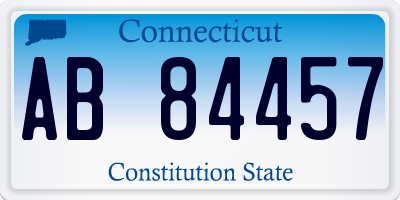 CT license plate AB84457