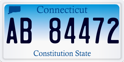 CT license plate AB84472