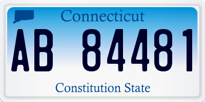 CT license plate AB84481