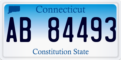 CT license plate AB84493