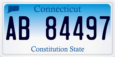 CT license plate AB84497
