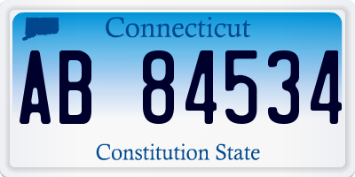 CT license plate AB84534