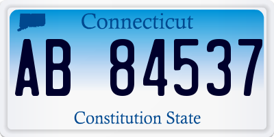 CT license plate AB84537