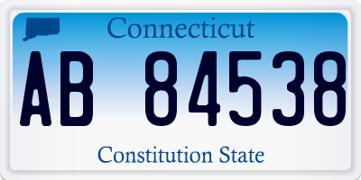 CT license plate AB84538