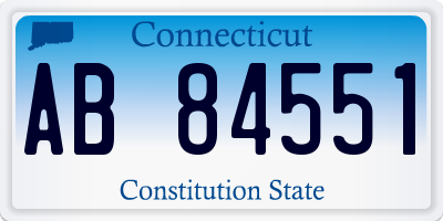 CT license plate AB84551