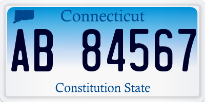 CT license plate AB84567