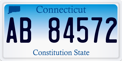 CT license plate AB84572