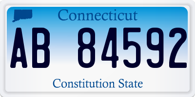 CT license plate AB84592