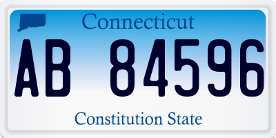 CT license plate AB84596