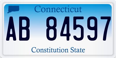 CT license plate AB84597