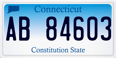 CT license plate AB84603