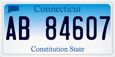 CT license plate AB84607