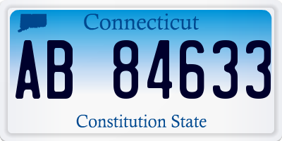 CT license plate AB84633