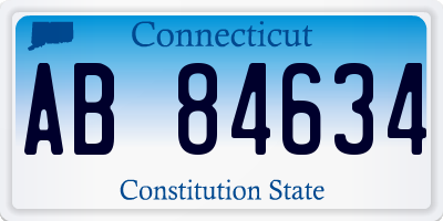 CT license plate AB84634