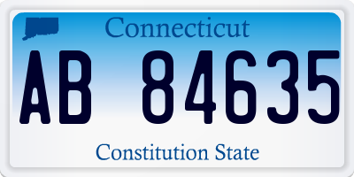 CT license plate AB84635