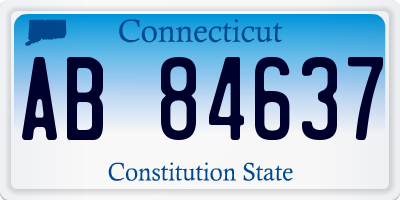 CT license plate AB84637