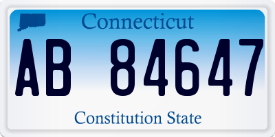 CT license plate AB84647