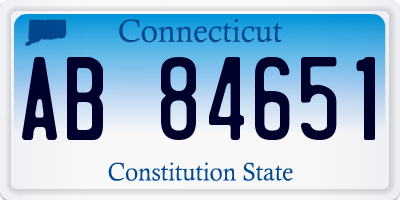 CT license plate AB84651