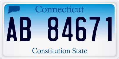 CT license plate AB84671