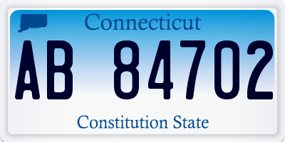 CT license plate AB84702