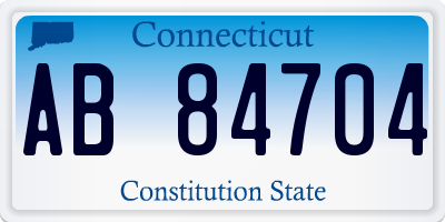 CT license plate AB84704