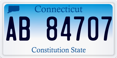 CT license plate AB84707