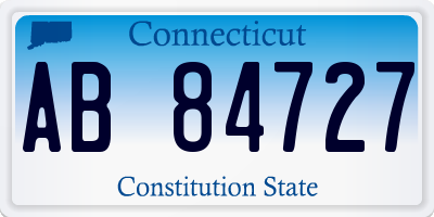 CT license plate AB84727