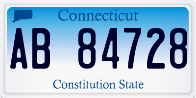 CT license plate AB84728