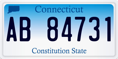 CT license plate AB84731