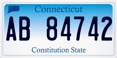 CT license plate AB84742