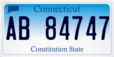 CT license plate AB84747