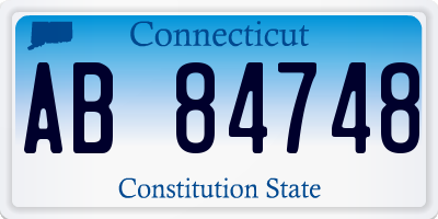 CT license plate AB84748